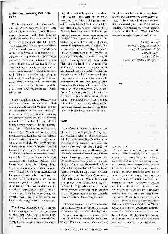 Vorschauseite 5: Grenzen der Evidenzbasierung komplexer pflegerischer Standards am Beispiel des Entlassungsmanagements