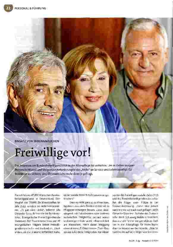 Vorschauseite 1: EINSATZ VON EHRENAMTLICHENFreiwillige vor!