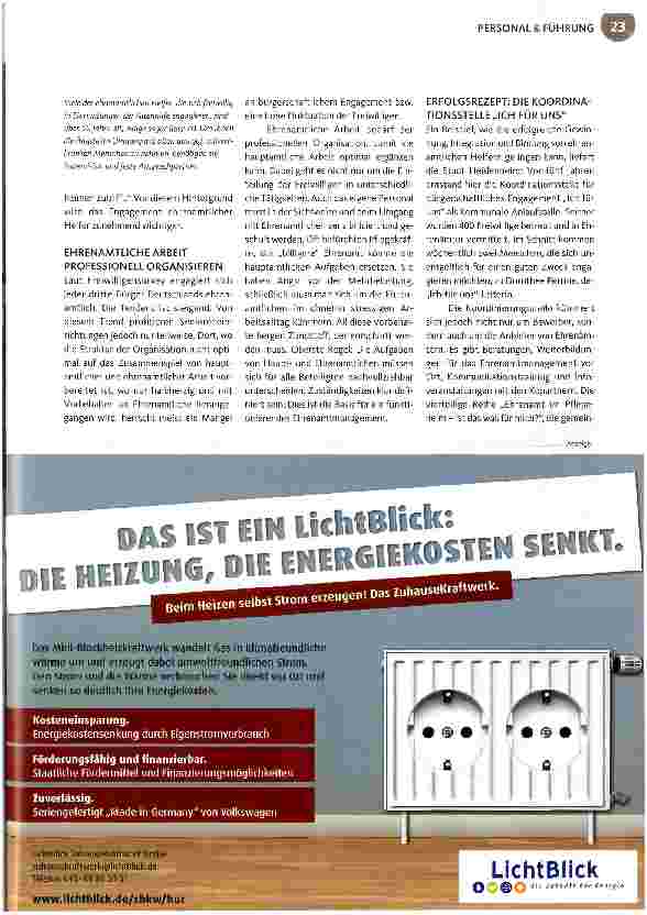 Vorschauseite 2: EINSATZ VON EHRENAMTLICHENFreiwillige vor!