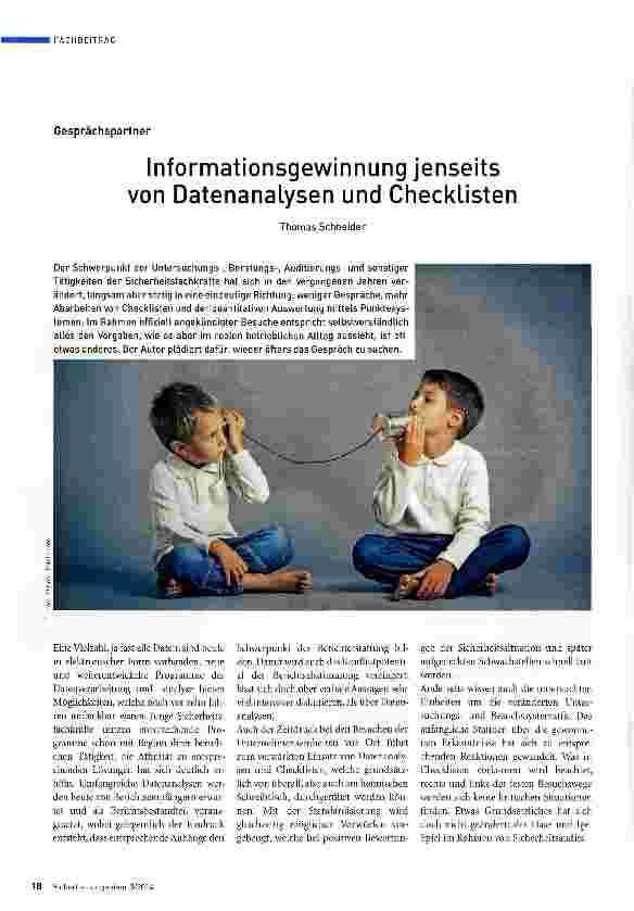 Vorschauseite 1: Informationsgewinnung jenseits von Datenanalysen und Checklisten