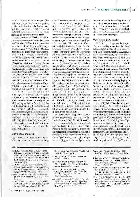 Vorschauseite 3: Warum Pflege in Care und Cure
