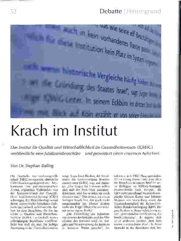 Vorschauseite 1: Krach im Institut