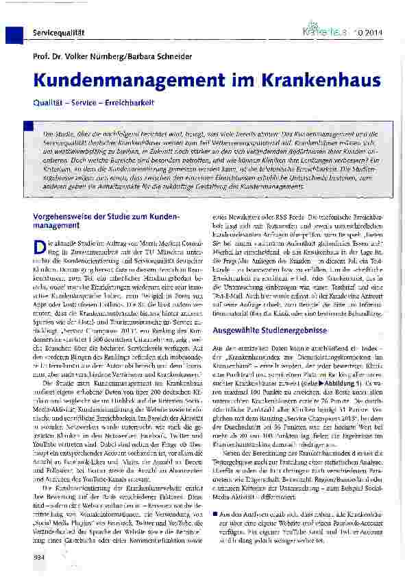 Vorschauseite 1: Kundenmanagement im Krankenhaus