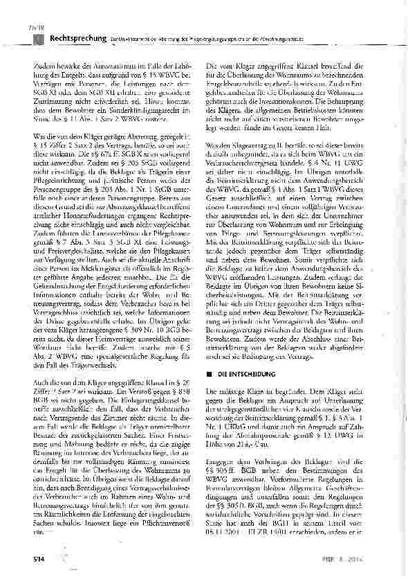 Vorschauseite 4: Zur Unwirksamkeit der Abtretung des Pflegevergütungsanspruchs an die Abrechnungsinstitute