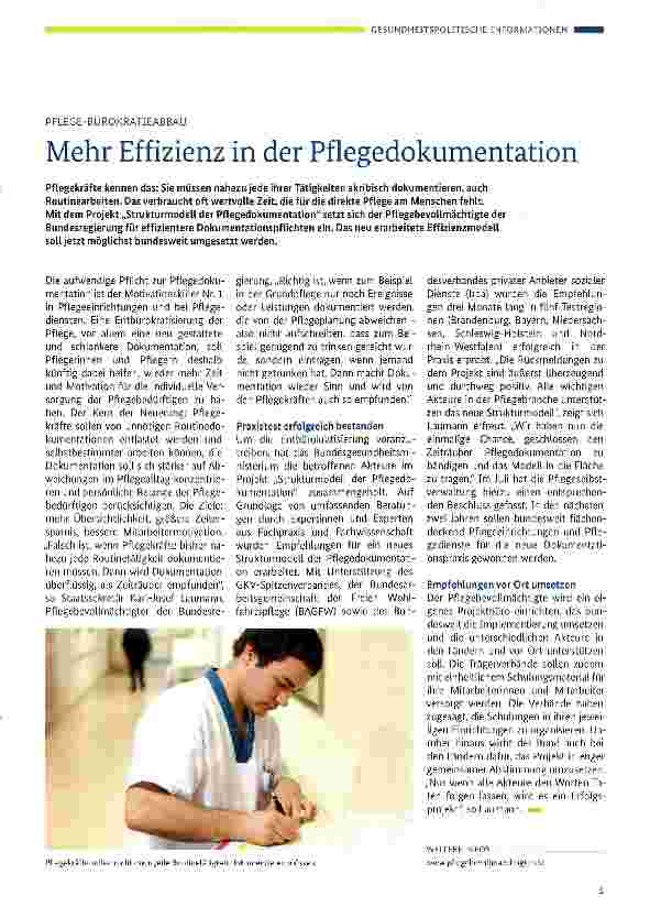 Vorschauseite 1: Mehr Effizienz in der Pflegedokumentation