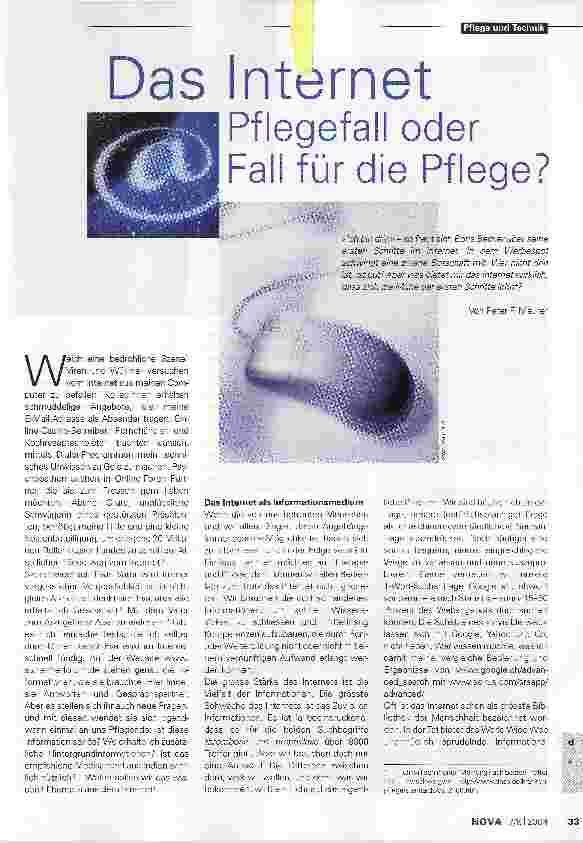 Vorschauseite 1: Das Internet, Pflegefall oder Fall für die Pflege?