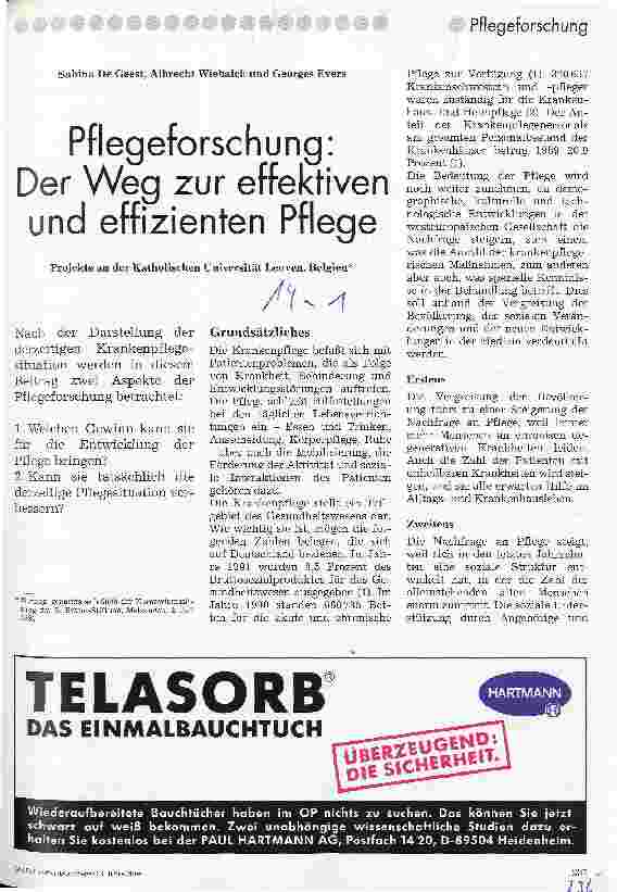 Vorschauseite 1: Pflegeforschung: Der Weg zur effektiven und effizienten Pflege Projektage an der Katholischen Universität Leuven, Belgien