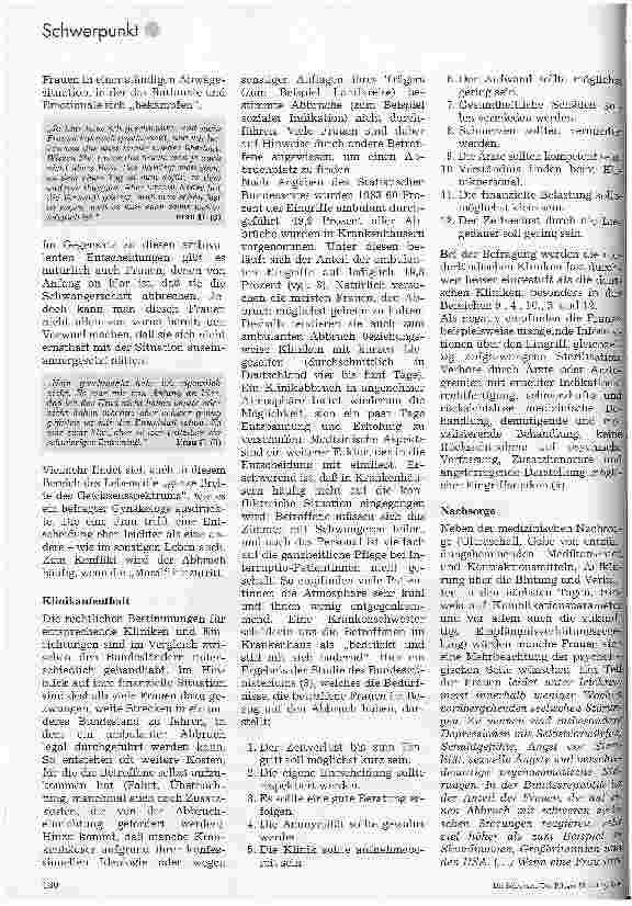Vorschauseite 6: Schwangerschaftsabbruch Krankenpflegeschule Schäb.Hall Braun-Preis 93 3. Platz für KrPfl und Kinderkrankenpflegeschulen