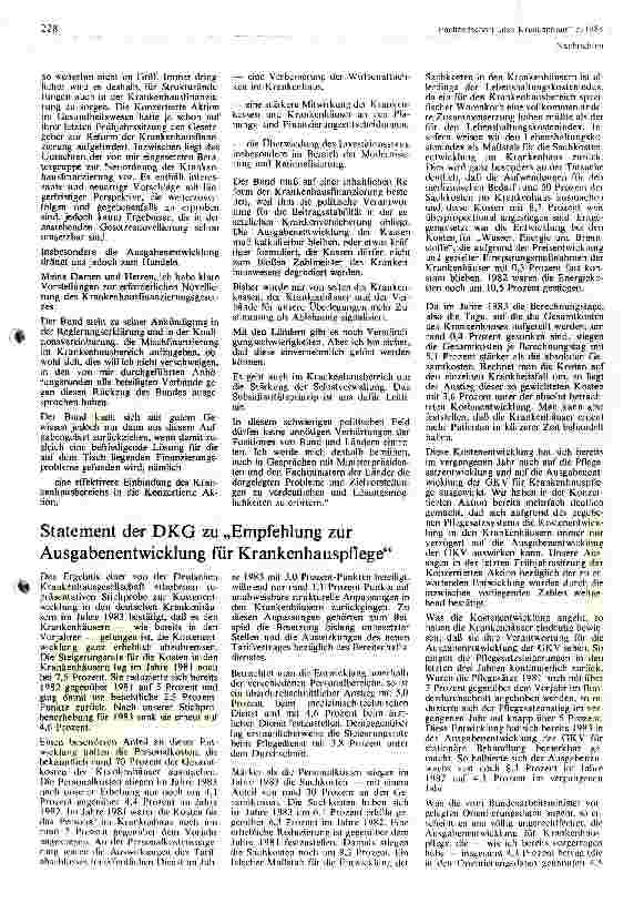 Vorschauseite 2: Konzertierte Aktion im Gesundheitswesen am 28.03.1984