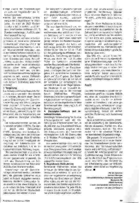 Vorschauseite 6: Keep it simpleArbeitszeitmodelle im ärztlichen Bereich -Erfahrungen des Projektmanagements