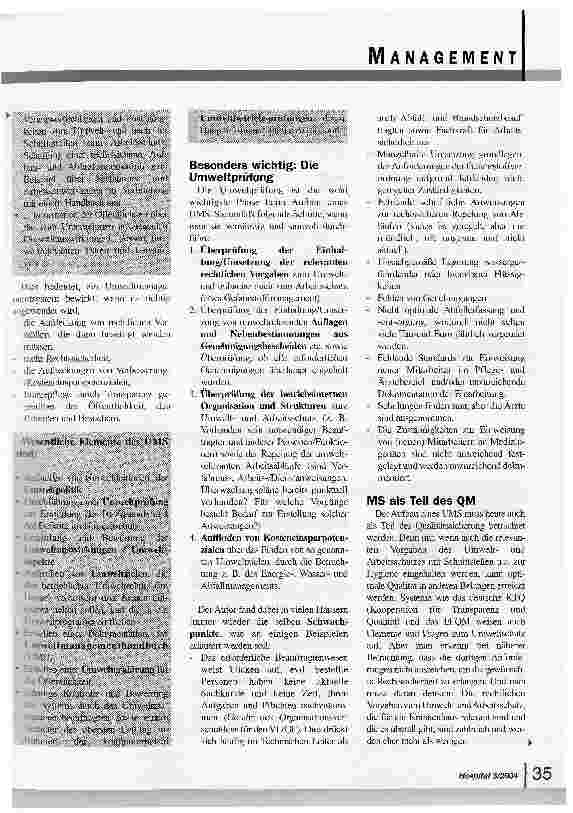 Vorschauseite 2: Öko-Audit. Gewinne nicht nur auf finanzieller Ebene