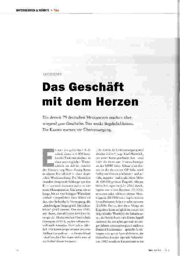 Vorschauseite 1: Das Geschäft mit dem Herzen