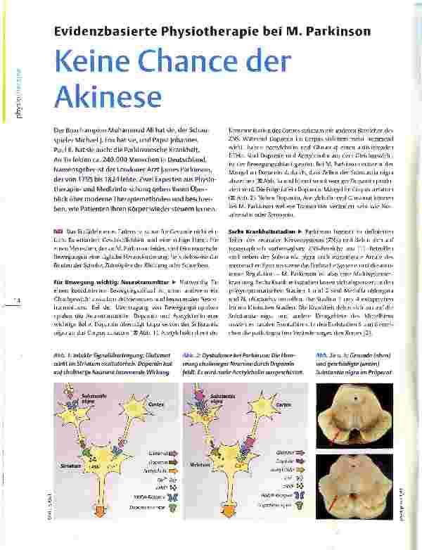 Vorschauseite 1: Evidenzbasierte Physiotherapie bei M. ParkinsonKeine Chance der Akin