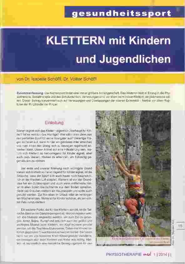Vorschauseite 1: KLETTERN mit Kindern und Jugendiichen