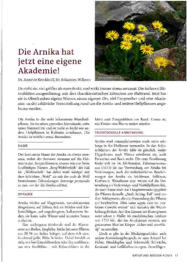 Vorschauseite 1: Die Arnika hat jetzt eine eigene Akademie!