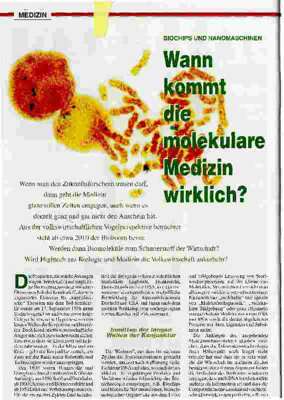 Vorschauseite 1: Wann kommt die molekulare Medizin wirklich?