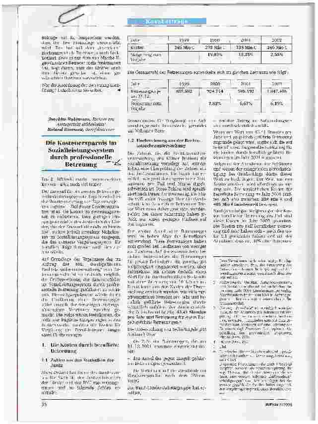 Vorschauseite 1: Die Kostenersparnis im Sozialleistungssystem durch professionelle Betreuung