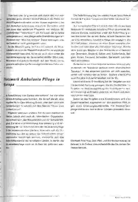 Vorschauseite 3: Europa und die ambulante PflegeAuswirkungen der EU-Erweiterung auf die ambulante Pflege