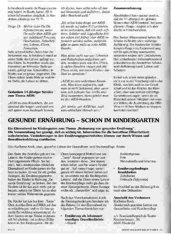 Vorschauseite 3: Gesundheitsbewußtsein: und Aids?