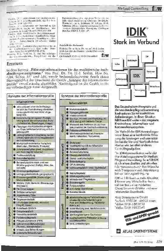 Vorschauseite 5: Medical Controlling als Funktion rechnergestützter Fachabteilunginformationssysteme