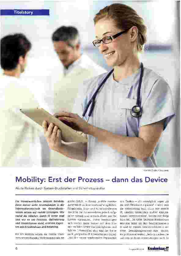 Vorschauseite 1: Mobility: Erst der Prozess - dann das Device