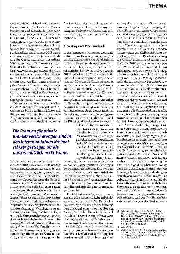 Vorschauseite 2: Stand der Umsetzung und Erfahrung mit Obamacare
