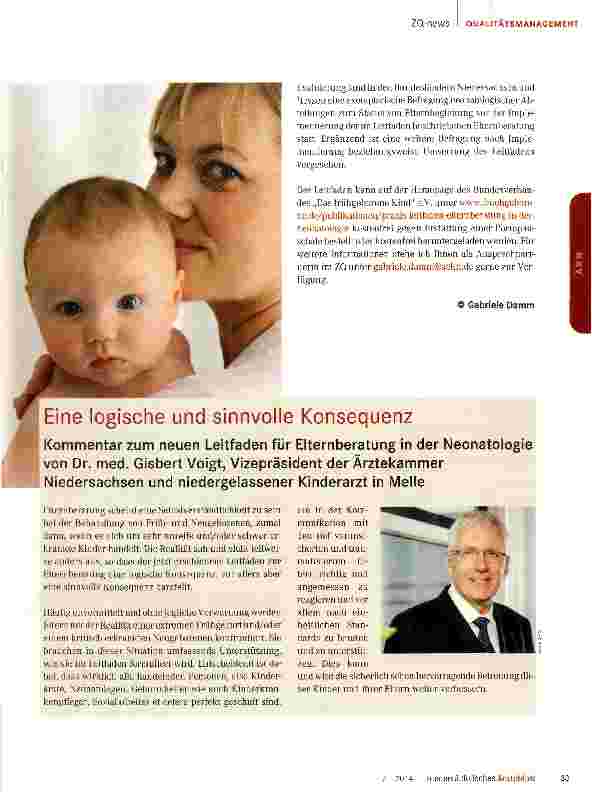 Vorschauseite 2: Elternberatung in der Neonatologie