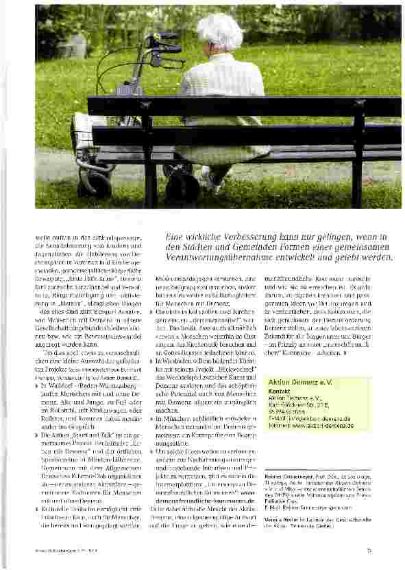Vorschauseite 2: Demenz: eine gesamtgesellschaftliche Herausforderung - und Chance?