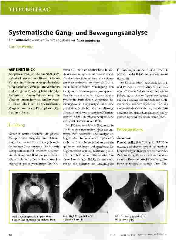 Vorschauseite 1: Systematische Gangund Bewegungsanalyse