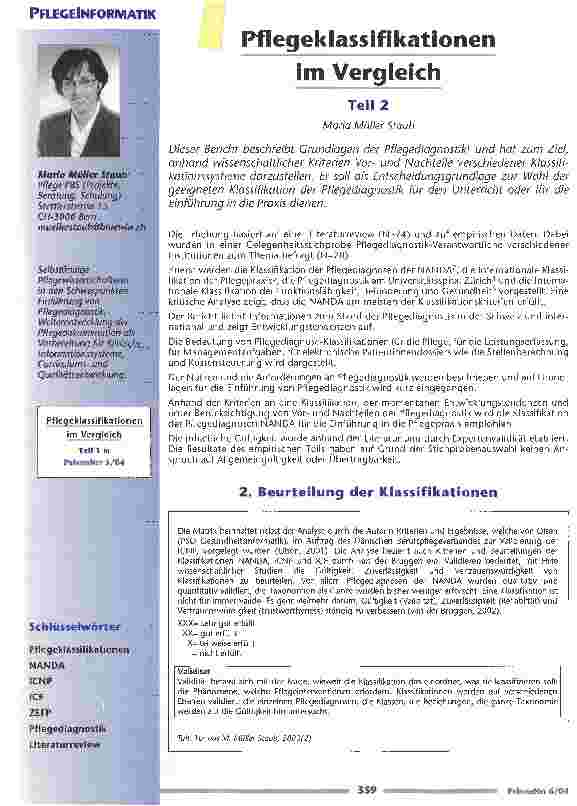 Vorschauseite 1: Pflegeklassifikationen im Vergleich, Teil 2