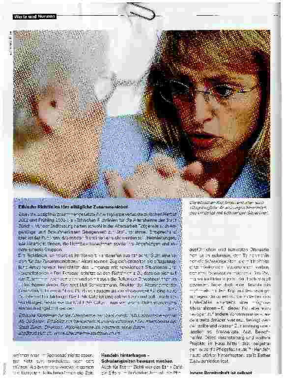 Vorschauseite 2: Ethik-Café. Wo heisse Themen in lockerer Atmosphäre zur Sprache kommen
