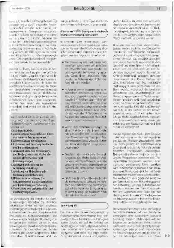 Vorschauseite 2: Frühförderung/Komplexleistungen nach SGB IX