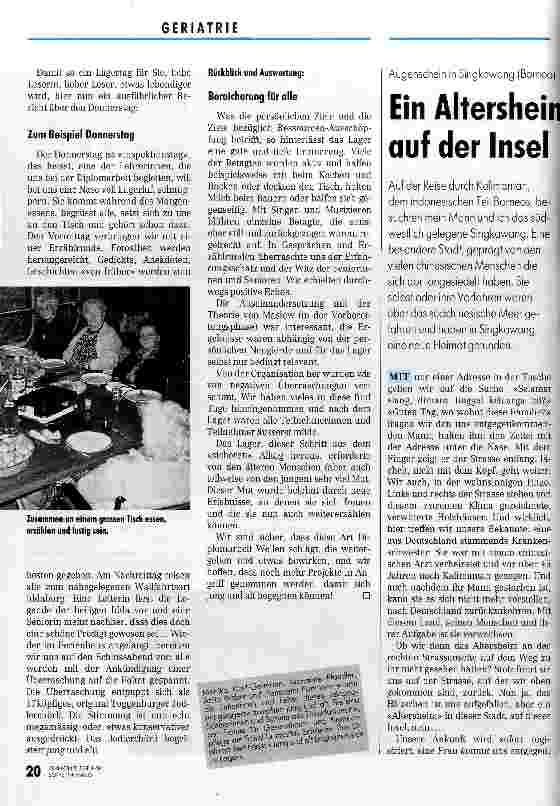 Vorschauseite 3: Raus aus dem Pflegealltag - in ein Ferienlager Begegnung zwischen jung und alt in einem Lager - ein Erfahrungsbericht