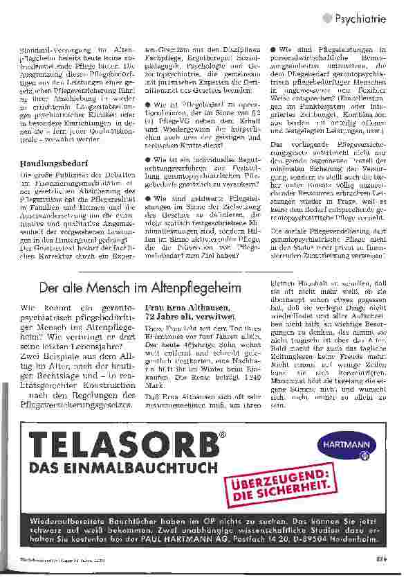 Vorschauseite 4: Die Würde des Menschen und die Pflegeversicherung Ausgrenzung gerontopsychiatrisch pflegebedürftiger Heimbewohner durch das Pflege-