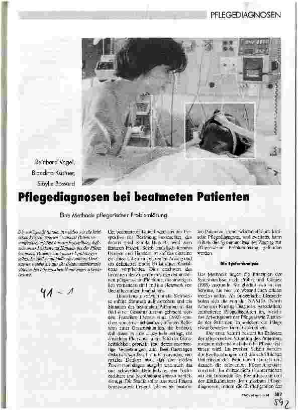 Vorschauseite 1: Pflegediagnosen bei beatmeten Patienten Eine Methode pflegerischer Problemlösung