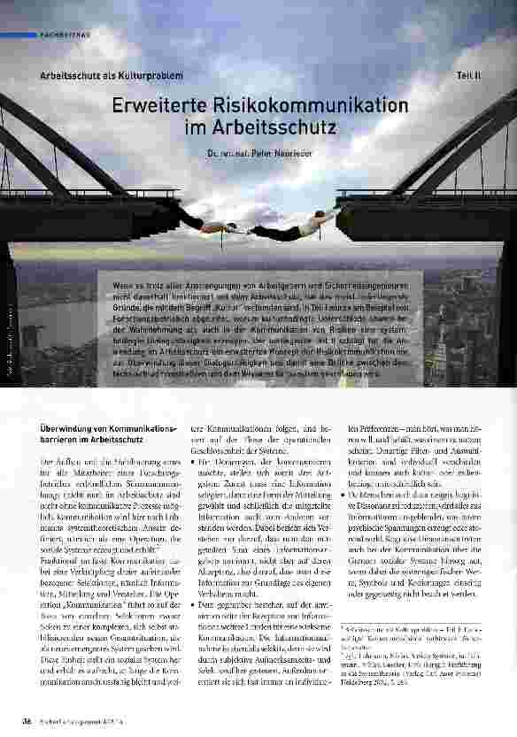 Vorschauseite 1: Erweiterte Risikokommunikation im Arbeitsschutz