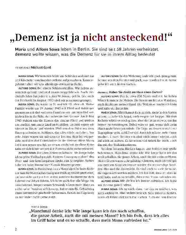 Vorschauseite 1: Demenz ist ja nicht ansteckend!