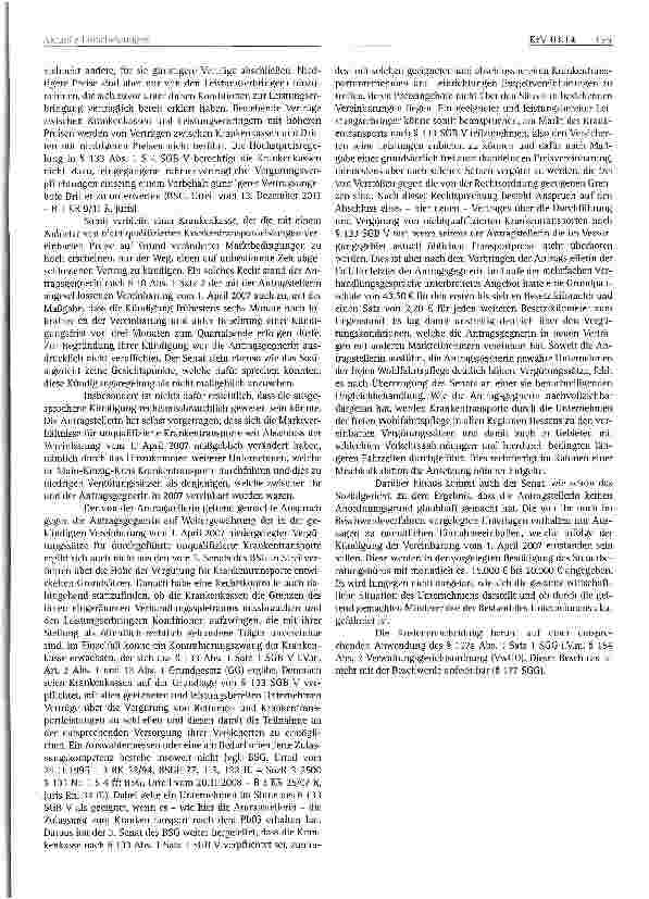 Vorschauseite 4: WettbewerbsrechtVersorgung mit Krankentransportleistungen, zulässige Kündi-gung eines Versorgungsvertrags