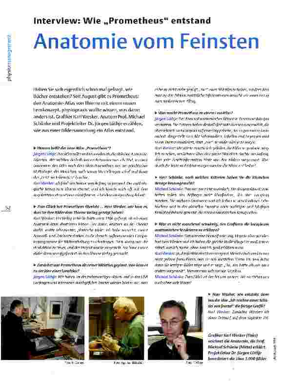 Vorschauseite 1: Interview: Wie „Prometheus entstand Anatomie vom Feinsten