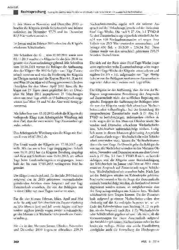 Vorschauseite 3: Vorrang des Zusatzurlaubs für Wechselschichtarbeit oder Schichtarbeit vor Zusatzurlaub für Nachtarbeit TVöD-B § 27 Abs. 1 und Abs. 3. 1 Satz 2; TVöD § 27 Protokollerklärung Nr. 2