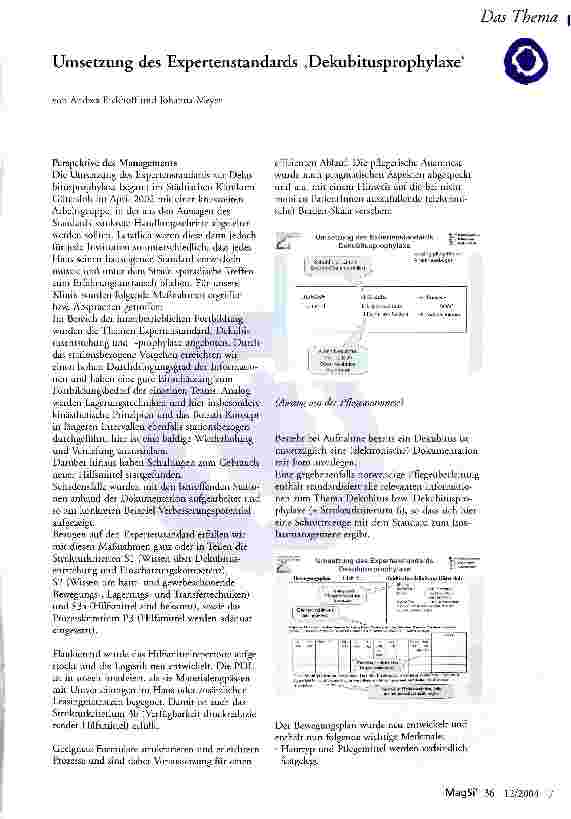 Vorschauseite 1: Umsetzung des Expertenstandards Dekubitusprophylaxe