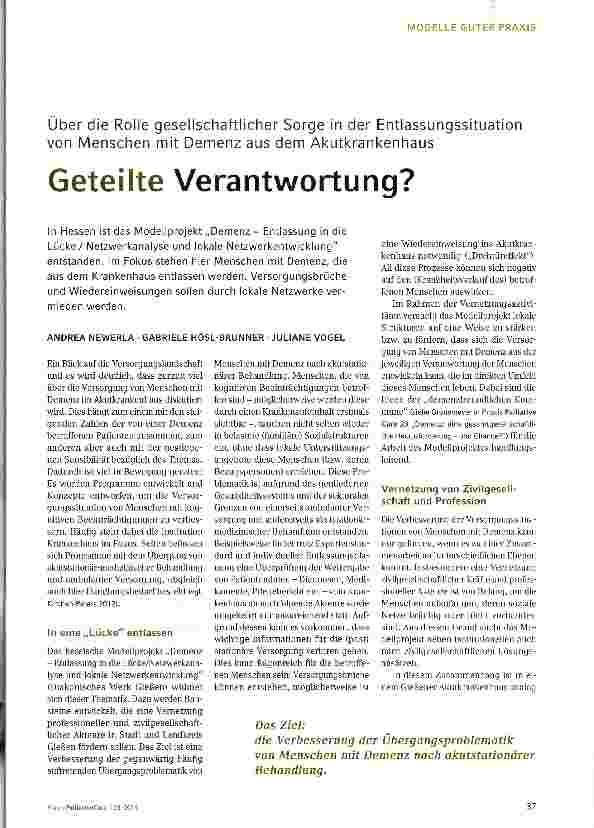 Vorschauseite 1: Geteilte Verantwortung?