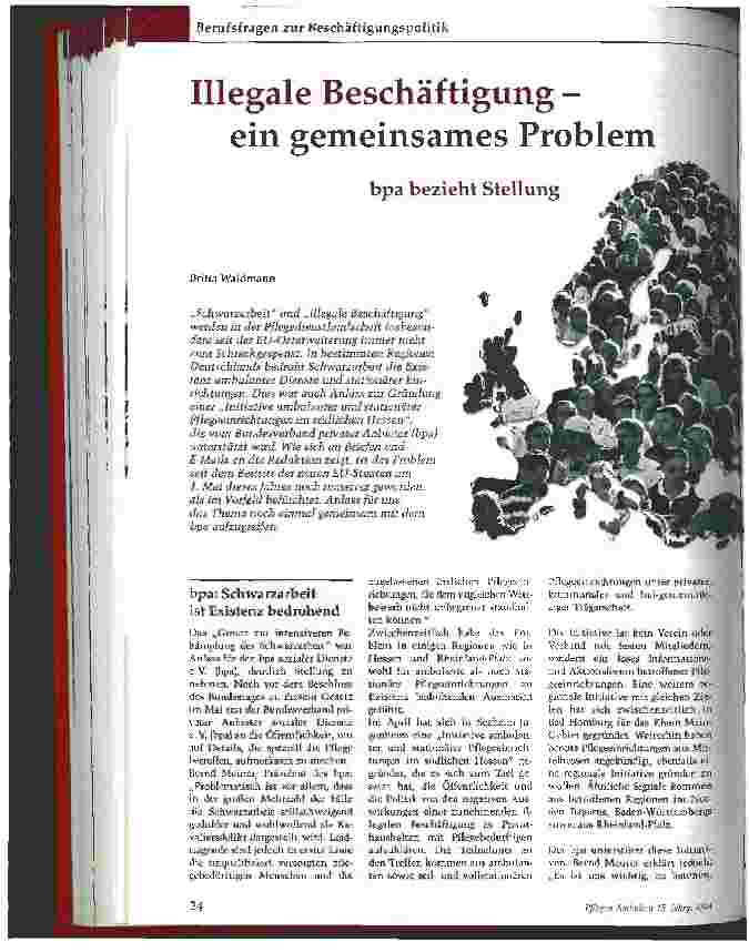 Vorschauseite 1: Illegale Beschäftigung -ein gemeinsames Problem
