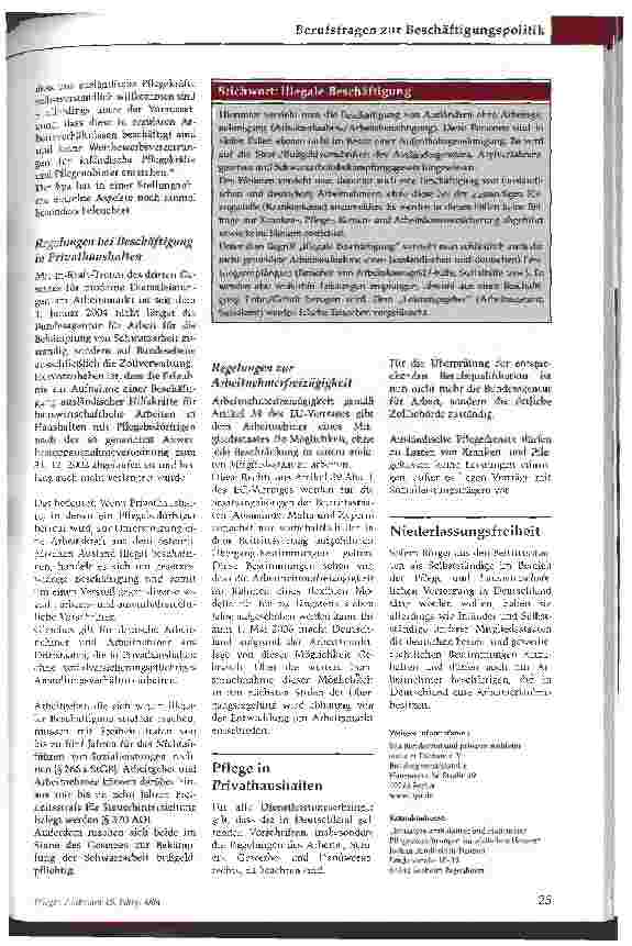 Vorschauseite 2: Illegale Beschäftigung -ein gemeinsames Problem
