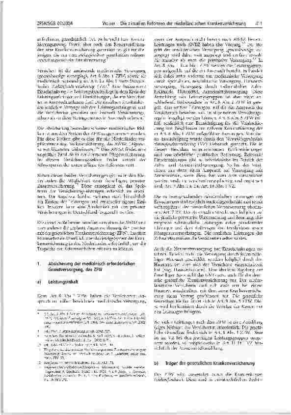 Vorschauseite 2: Die aktuellen Reformen der niederländischen Krankenversicherung - Anregungen für Deutschland?