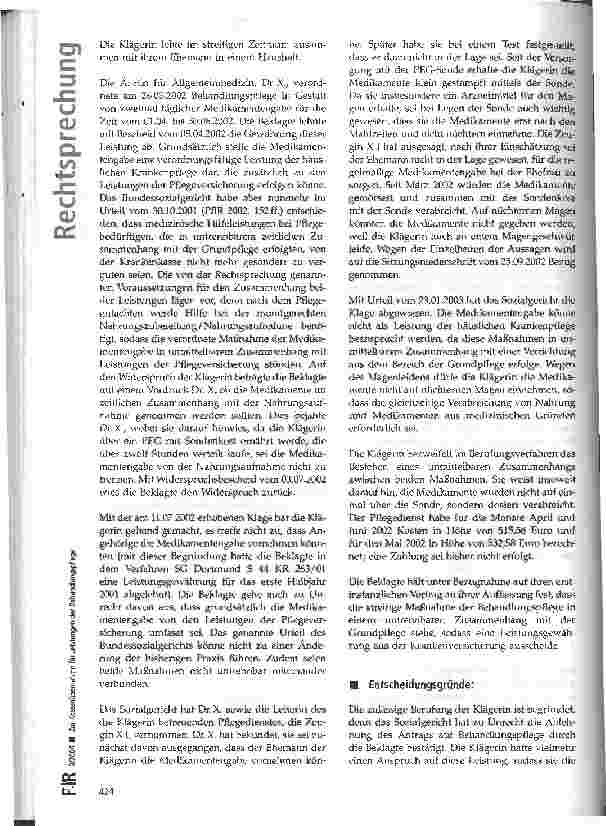 Vorschauseite 2: Zur Kostenübernahme für Leistungen der Behandlungspflege