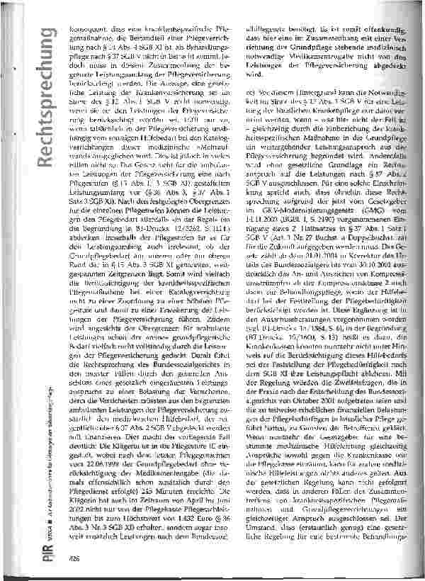 Vorschauseite 4: Zur Kostenübernahme für Leistungen der Behandlungspflege