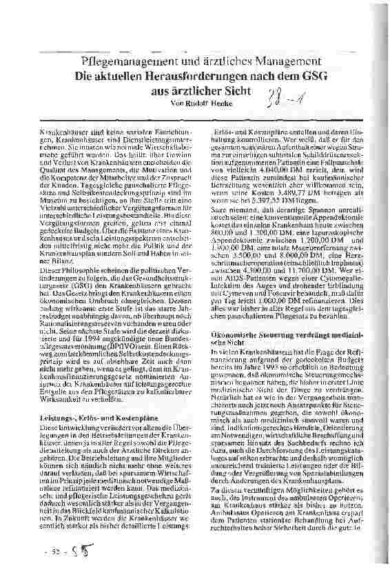 Vorschauseite 1: Die aktuellen Herausforderungen nach dem GesundheitsStrukturGesetz aus ärztlicher Sicht