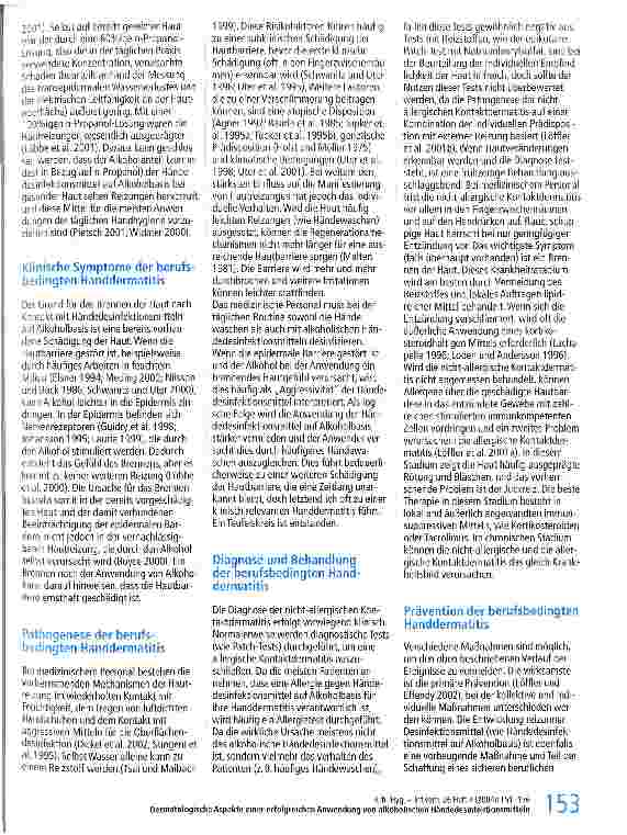 Vorschauseite 3: Dermatologische Aspekte einer erfolgreichen Anwendung von alkoholischen Händedesinfektionsmitteln für die hygienische Händedesinfektion