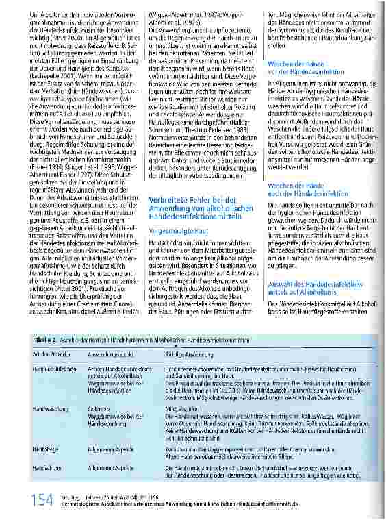 Vorschauseite 4: Dermatologische Aspekte einer erfolgreichen Anwendung von alkoholischen Händedesinfektionsmitteln für die hygienische Händedesinfektion
